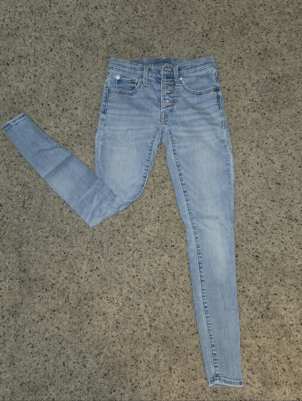 Lucky Brand Light Wash High-Rise Button-Fly Skinny Jeans